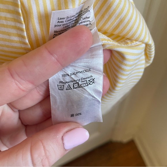 Eddie Bauer Yellow & White Striped Button-Down Collared Long Sleeve Shirt - L - Picture 7 of 12